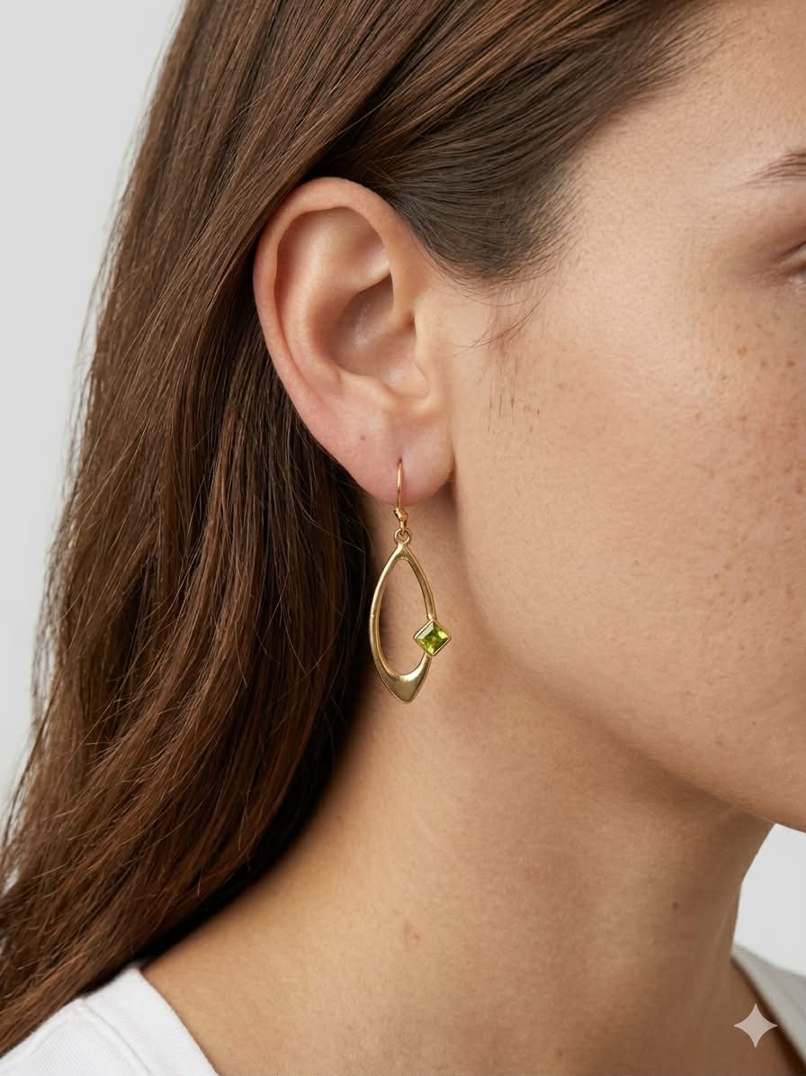 Peridot drop earrings